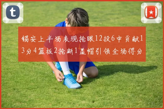 锡安上半场表现抢眼12投6中贡献13分4篮板2抢断1盖帽引领全场得分